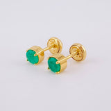Topos Cuatro Garras Esmeraldas 57pts 1.3g / in / 4.6mm Oro Amarillo 18K