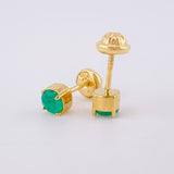 Topos Cuatro Garras Esmeraldas 57pts 1.3g / in / 4.6mm Oro Amarillo 18K