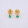 Stud Earrings Spark Four Claws Emeralds 10pts 0.7g / in / 2.8mm Yellow Gold 18K
