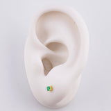 Stud Earrings Spark Four Claws Emeralds 11pts 0.7g / in / 2.85mm Yellow Gold 18K