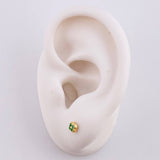 Topos Trebol Esmeraldas 8pts 0.85g / in / 3.8mm Oro Amarillo 18K