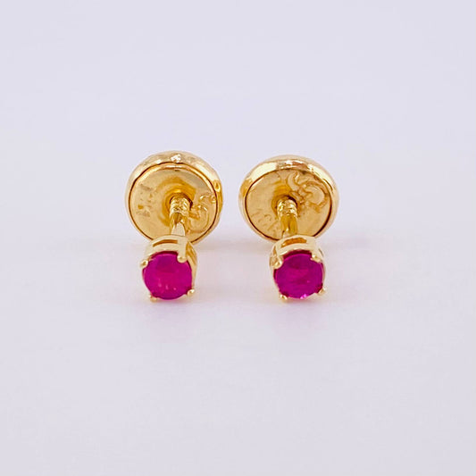 Topos Cuatro Garras Rubíes 18pts 0.75g / in / 3.1mm Oro Amarillo 18K