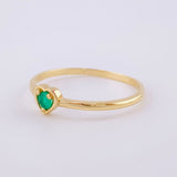 Anillo Corazón Esmeraldas 8Pts 1.25 g / T6 1/2 Oro Amarillo 18K