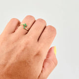 Anillo Cruz Esmeraldas 12Pts 1.55 g / T5 1/2 Oro Amarillo 18K