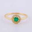 Ring Royal Sparkle Emeralds 18Pts, Diamonds 3Pts 1.45 g / T7 Yellow Gold 18K