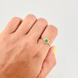 Ring Royal Sparkle Emeralds 18Pts, Diamonds 3Pts 1.45 g / T7 Yellow Gold 18K