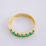 Churumbela Ring Emeralds 56Pts 2.5 g / T7 1/2 Yellow Gold 18K