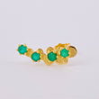 Luxury Piercing Emeralds 32Pts 0.85 g / 1 in 18K Yellow Gold