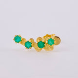 Luxury Piercing Emeralds 32Pts 0.85 g / 1 in 18K Yellow Gold