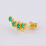 Luxury Piercing Emeralds 32Pts 0.85 g / 1 in 18K Yellow Gold