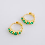 Candongas Prisma Esmeraldas 41Pts 1.6 g / 3/4 in Oro Amarillo 18K