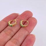 Candongas Prisma Esmeraldas 41Pts 1.6 g / 3/4 in Oro Amarillo 18K