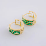 Candongas Aurora Esmeraldas 67Pts 2.8 g / 3/4 in Oro Amarillo 18K