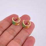 Candongas Aurora Esmeraldas 67Pts 2.8 g / 3/4 in Oro Amarillo 18K