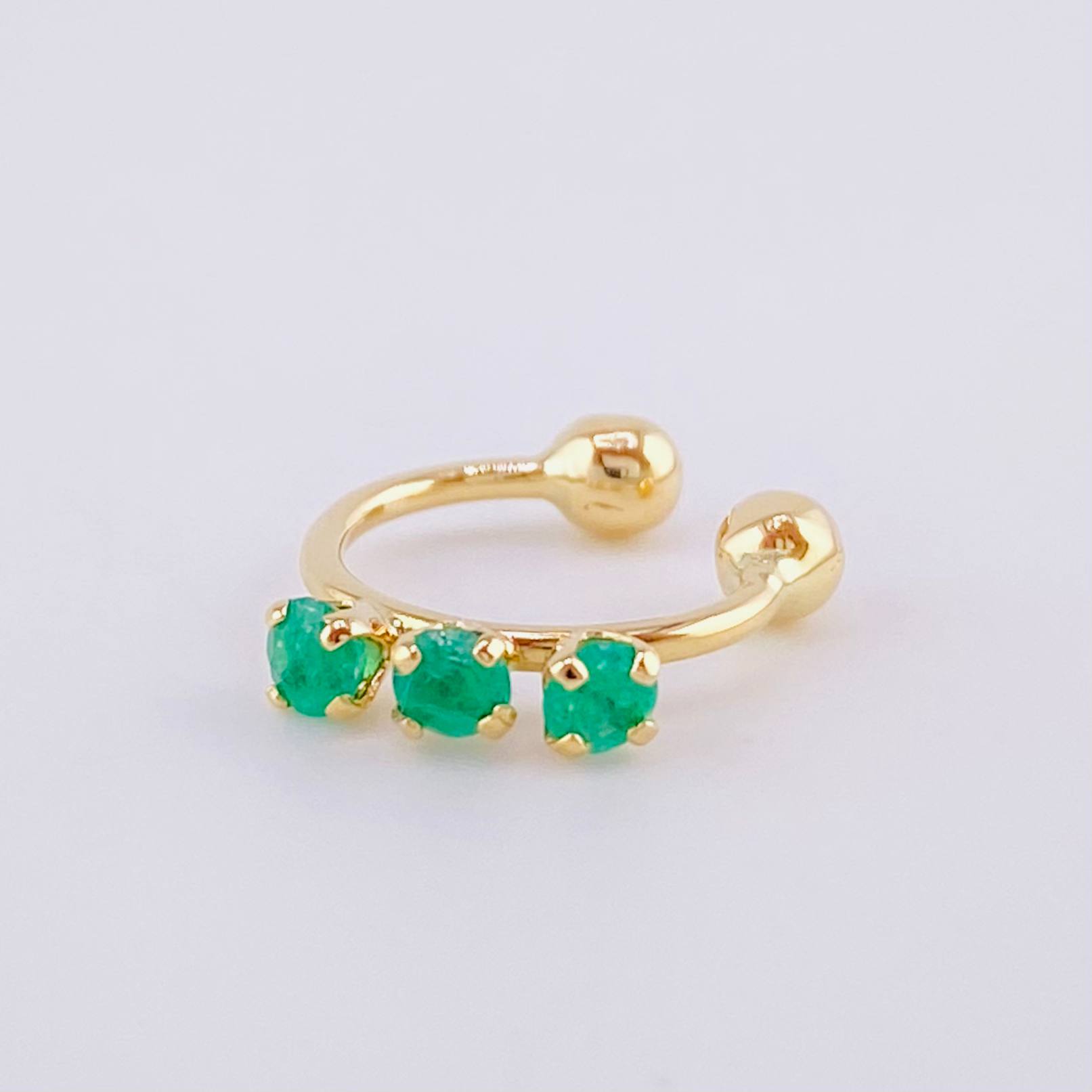 Piercing Green Crown Esmeraldas 18Pts 0.6 g / 1 in Oro Amarillo 18K