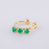 Piercing Green Crown Esmeraldas 18Pts 0.6 g / 1 in Oro Amarillo 18K