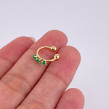 Piercing Green Crown Esmeraldas 18Pts 0.6 g / 1 in Oro Amarillo 18K