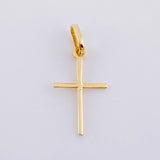 Dije Cruz Lisa 0.45 g / 3/4 in Oro Amarillo 18K