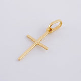 Dije Cruz Lisa 0.45 g / 3/4 in Oro Amarillo 18K