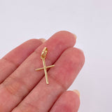 Dije Cruz Lisa 0.45 g / 3/4 in Oro Amarillo 18K