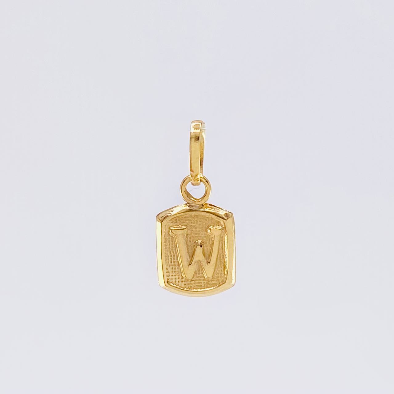 Pendant Letter W 0.35g / 1/2 in Yellow Gold 18K
