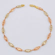 Tobillera Rustica Hexagonal 4.5 g / 9 3/4 in / 4.8 mm Tres Oros 18K