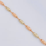 Tobillera Rustica Hexagonal 4.5 g / 9 3/4 in / 4.8 mm Tres Oros 18K