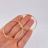 Hoop Earrings Smooth Hoop 4.1 g / 1 3/4 in 18K Yellow Gold