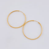 Candongas Aro Liso 3.6 g / 1 1/2 in Oro Amarillo 18K