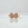 Bow Ring 2.4gr / T6 3/4 / White Zircons 18K Rose Gold