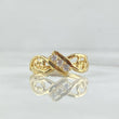 Trio Infinity Heart Ring 1.9gr / Size 6 3/4 / White Zircons 18K Yellow Gold