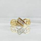 Trio Infinity Heart Ring 1.9gr / Size 6 3/4 / White Zircons 18K Yellow Gold