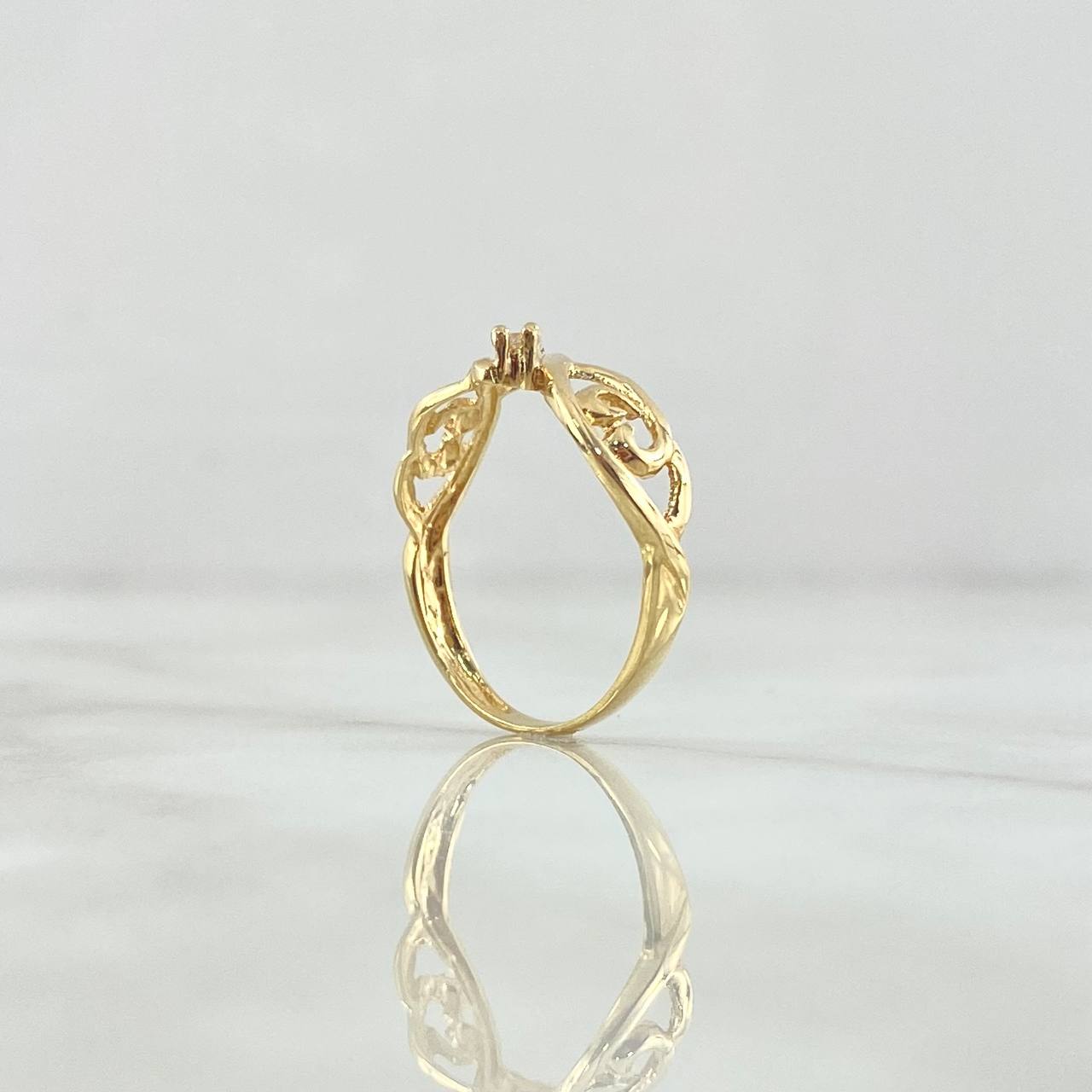 Trio Infinity Heart Ring 1.9gr / Size 6 3/4 / White Zircons 18K Yellow Gold