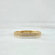Hexagonal Churumbela Ring 1.4gr / Size 5 1/4 / White Zircons 18K Yellow Gold
