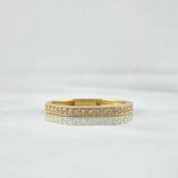 Hexagonal Churumbela Ring 1.4gr / Size 5 1/4 / White Zircons 18K Yellow Gold