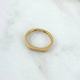 Hexagonal Churumbela Ring 1.4gr / Size 5 1/4 / White Zircons 18K Yellow Gold