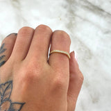 Hexagonal Churumbela Ring 1.4gr / Size 5 1/4 / White Zircons 18K Yellow Gold