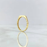 Hexagonal Churumbela Ring 1.4gr / Size 5 1/4 / White Zircons 18K Yellow Gold