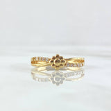 Infinity Flower Ring 2.25gr / Size 6 3/4 / White Zircons 18K Yellow Gold
