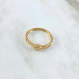 Infinity Flower Ring 2.25gr / Size 6 3/4 / White Zircons 18K Yellow Gold