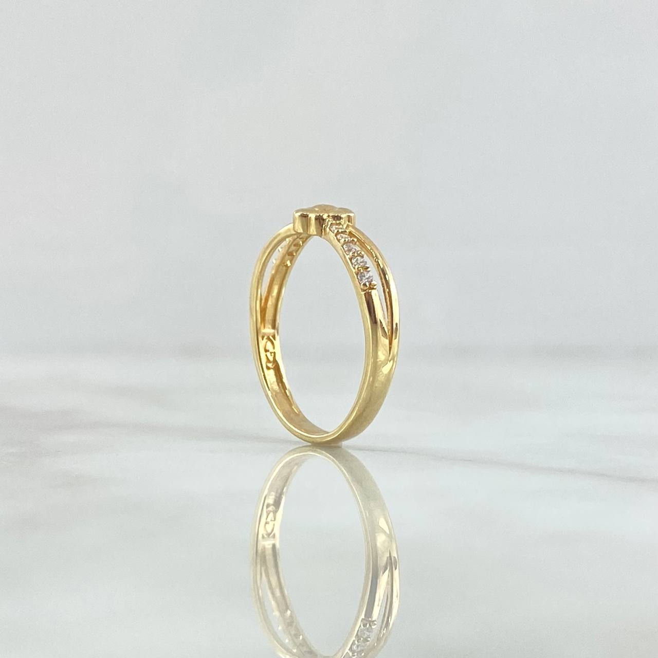 Infinity Flower Ring 2.25gr / Size 6 3/4 / White Zircons 18K Yellow Gold