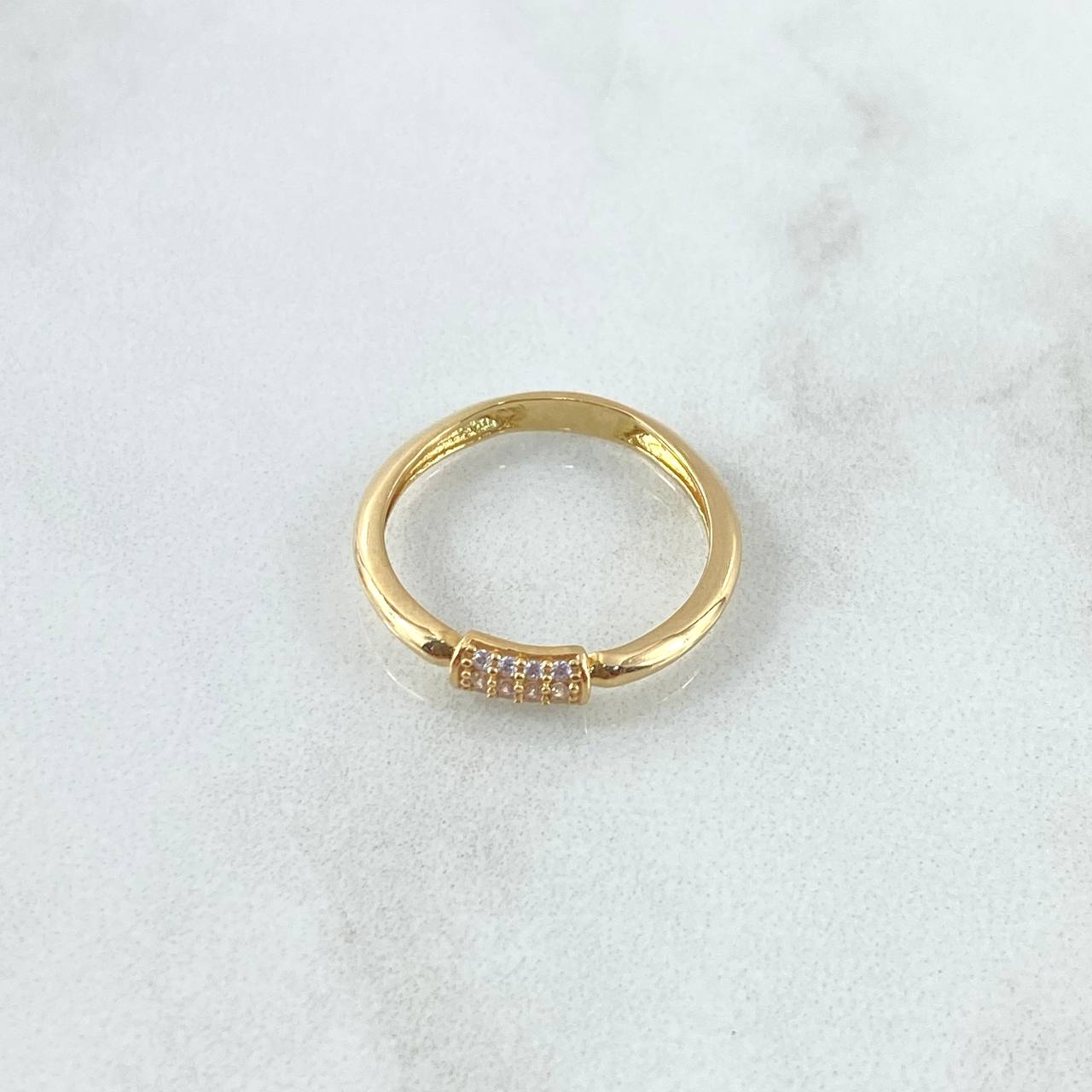 Rectangular Center Ring 1.6gr / T6 / Smooth 18K Yellow Gold