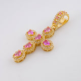 Pendant Cross Dense Ovals 5.4g / 1 3/4 in 18K Yellow Gold