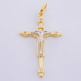 Dije Cruz Cristo 3.65g / 2 in Dos Oros Amarillo Blanco 18K