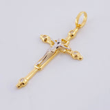 Dije Cruz Cristo 3.65g / 2 in Dos Oros Amarillo Blanco 18K