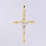 Dije Cruz Cristo 3.65g / 2 in Dos Oros Amarillo Blanco 18K