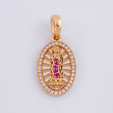 Pendant Virgin of Guadalupe Oval Filigree 2.35g / 1 in 18K Rose Gold