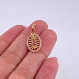 Pendant Virgin of Guadalupe Oval Filigree 2.35g / 1 in 18K Rose Gold