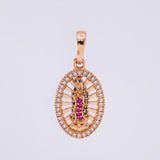 Pendant Virgin of Guadalupe Oval Filigree 2.35g / 1 in 18K Rose Gold