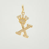 Pendant Crown Letter X 2.05 g / 1 in Yellow Gold 18K